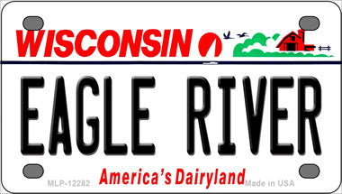 Wisconsin Eagle River Novelty Mini Metal License Plate Tag