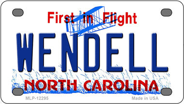 North Carolina Wendell Novelty Mini Metal License Plate Tag