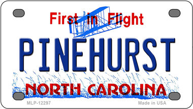 North Carolina Pinehurst Novelty Mini Metal License Plate Tag