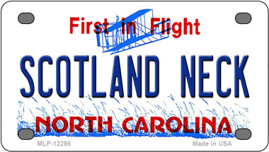 North Carolina Scotland Neck Novelty Mini Metal License Plate Tag