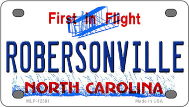 North Carolina Robersonville Novelty Mini Metal License Plate Tag