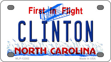 North Carolina Clinton Novelty Mini Metal License Plate Tag