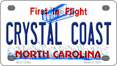 North Carolina Crystal Coast Novelty Mini Metal License Plate Tag