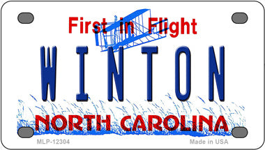 North Carolina Winton Novelty Mini Metal License Plate Tag