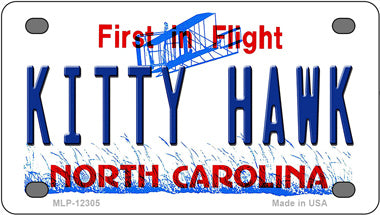North Carolina Kitty Hawk Novelty Mini Metal License Plate Tag
