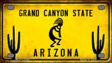 Arizona Yellow Kokopelli Novelty Mini Metal License Plate Tag