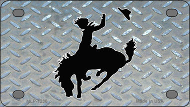 Bucking Bronco Novelty Mini Metal License Plate Tag