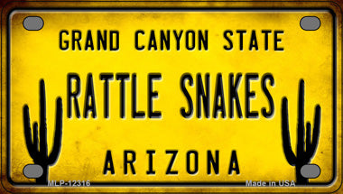 Arizona Rattle Snakes Novelty Mini Metal License Plate Tag