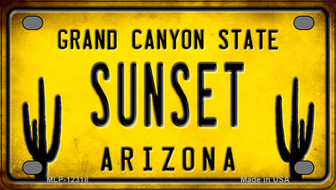Arizona Sunset Novelty Mini Metal License Plate Tag