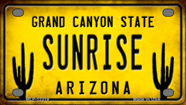 Arizona Sunrise Novelty Mini Metal License Plate Tag