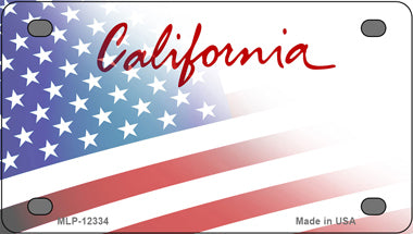 California Plate American Flag Novelty Mini Metal License Plate Tag