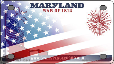 Maryland War Half American Flag Novelty Mini Metal License Plate Tag