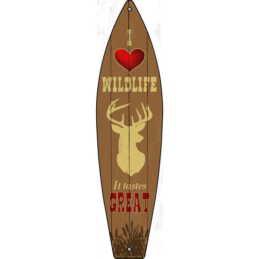 I Love Wildlife Novelty Mini Metal Surfboard MSB-019