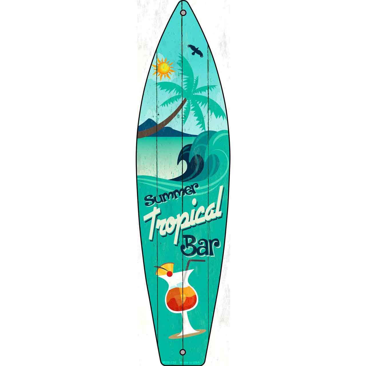 Tropical Bar Novelty Mini Metal Surfboard MSB-020