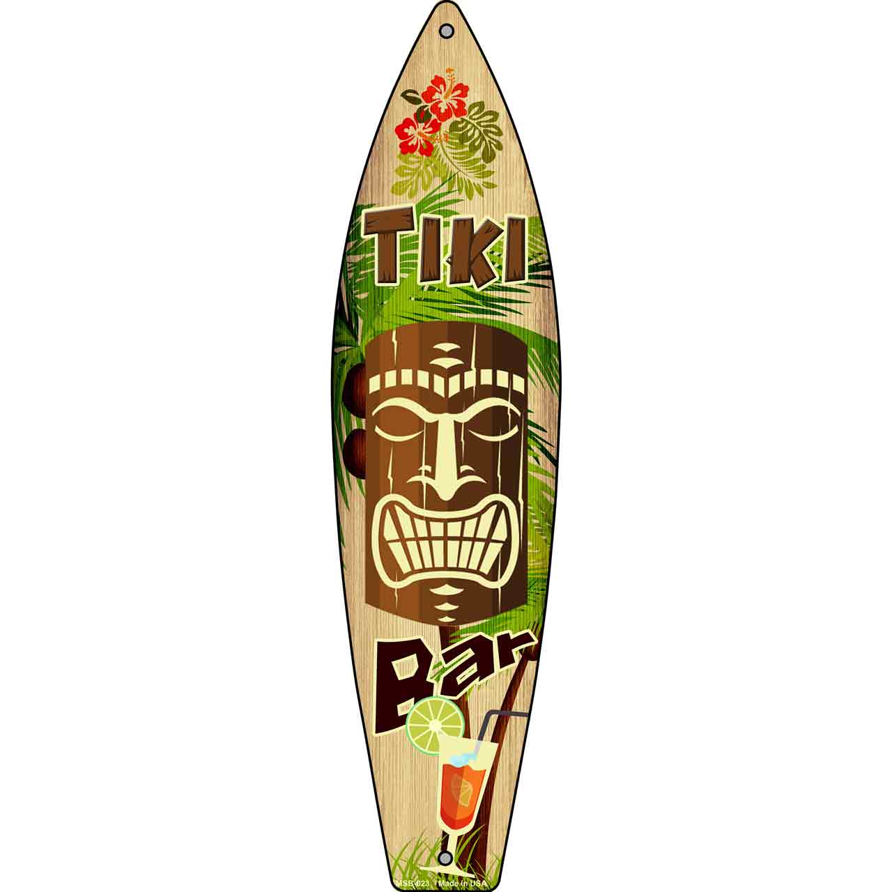 Tiki Bar Novelty Mini Metal Surfboard MSB-023