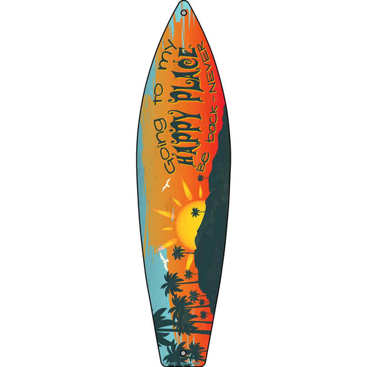 Going To My Happy Place Novelty Mini Metal Surfboard MSB-042