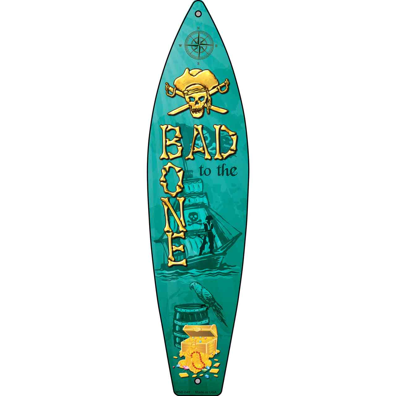 Bad To The Bone Novelty Mini Metal Surfboard MSB-049