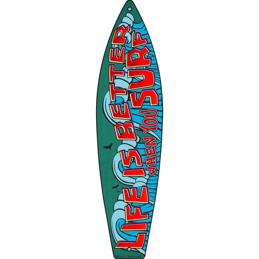 Life Is Better Novelty Mini Metal Surfboard MSB-062