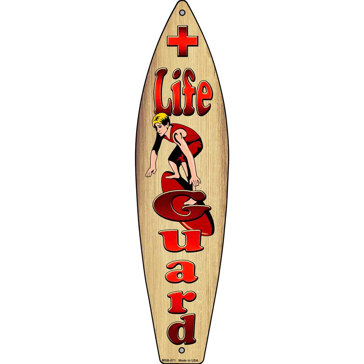 Life Guard On Surfboard Novelty Mini Metal Surfboard MSB-071