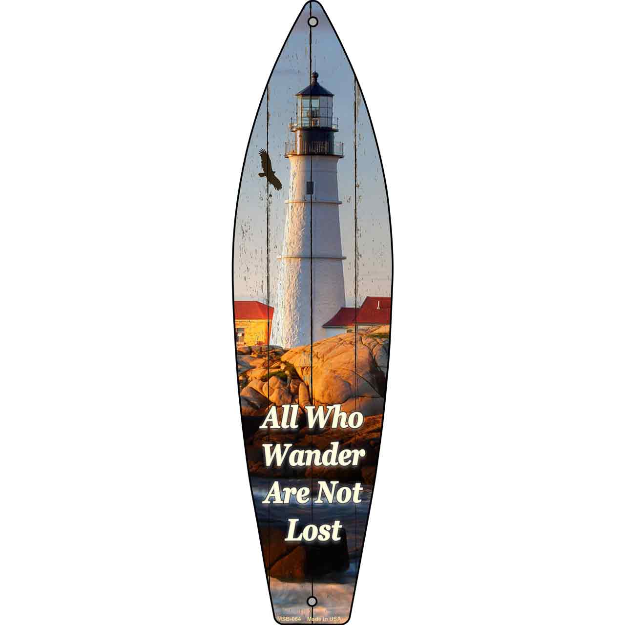 All Who Wander Not Lost Novelty Mini Metal Surfboard MSB-084