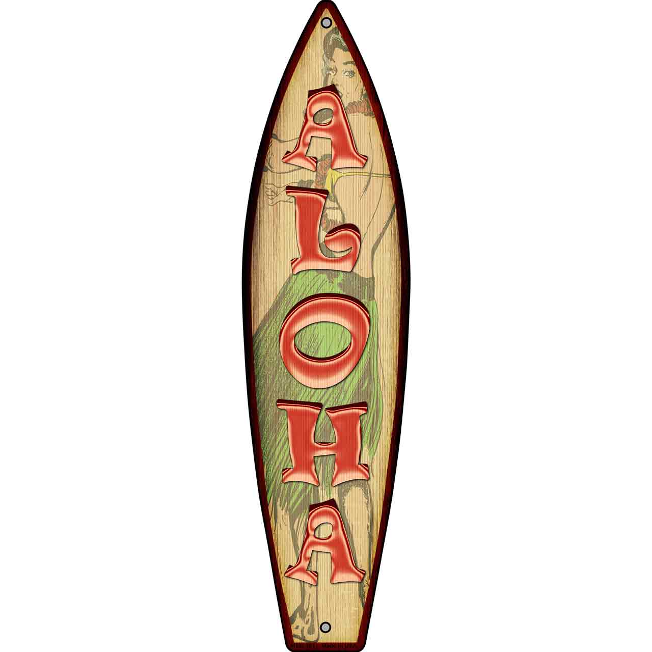 Aloha Novelty Mini Metal Surfboard MSB-091