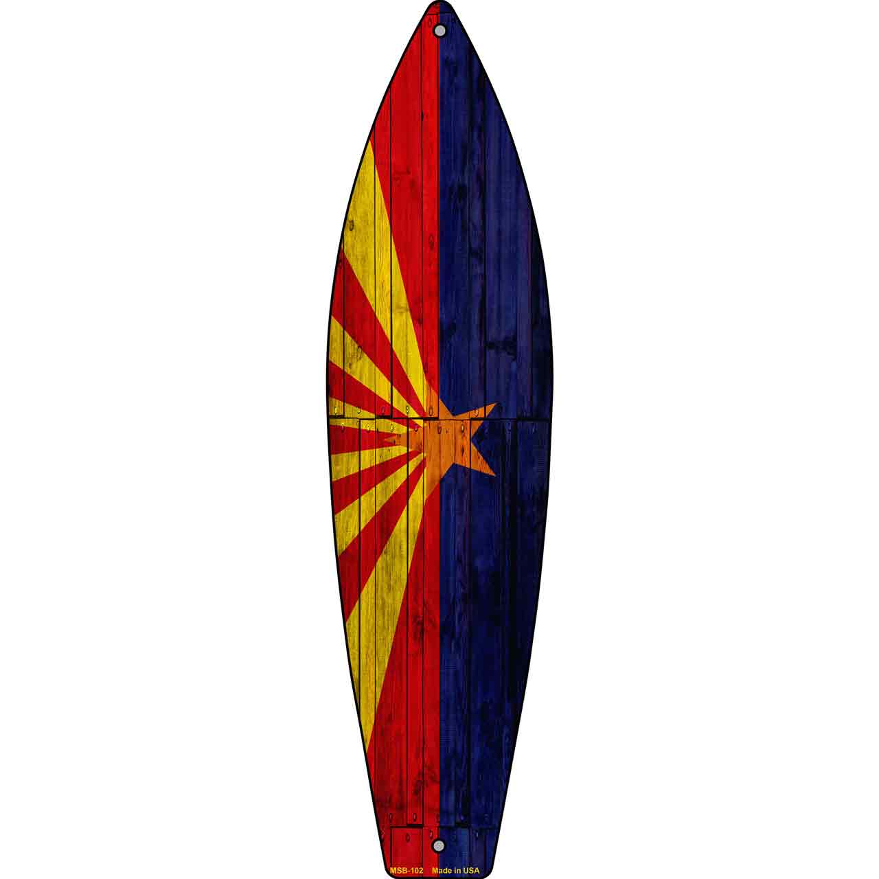 Arizona State Flag Novelty Mini Metal Surfboard MSB-102