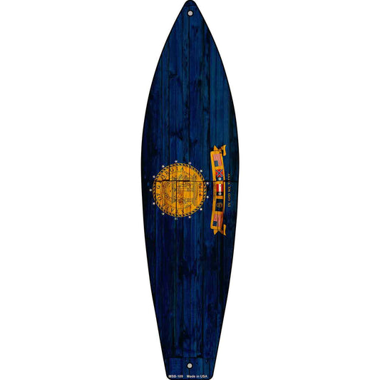 Georgia State Flag Novelty Mini Metal Surfboard MSB-109