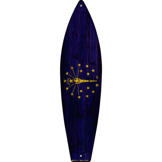 Indiana State Flag Novelty Mini Metal Surfboard MSB-113