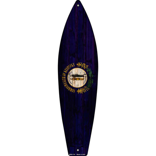 Kentucky State Flag Novelty Mini Metal Surfboard MSB-116