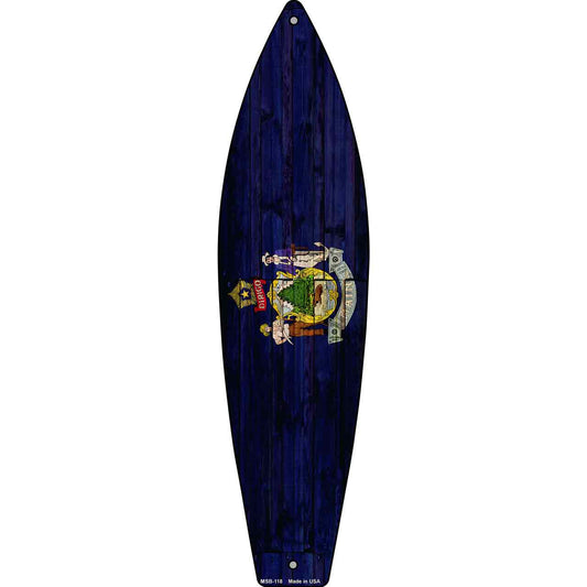 Maine State Flag Novelty Mini Metal Surfboard MSB-118