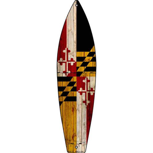 Maryland State Flag Novelty Mini Metal Surfboard MSB-119