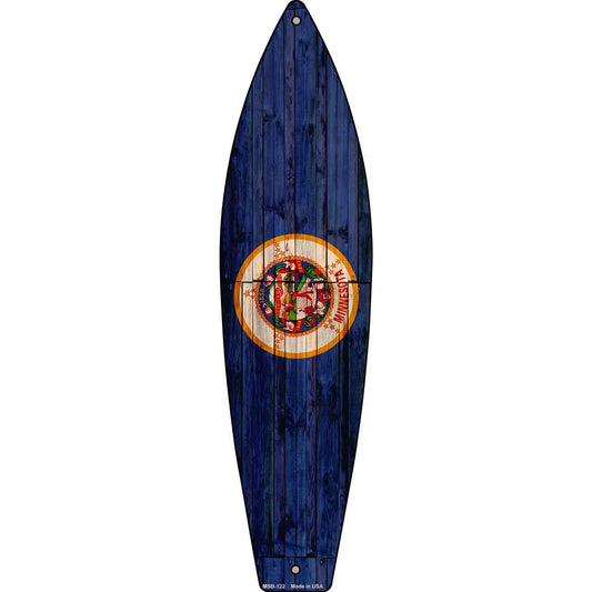Minnesota State Flag Novelty Mini Metal Surfboard MSB-122