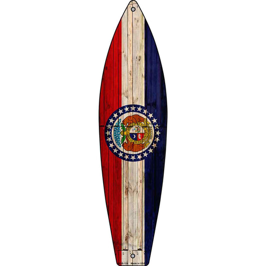 Missouri State Flag Novelty Mini Metal Surfboard MSB-124