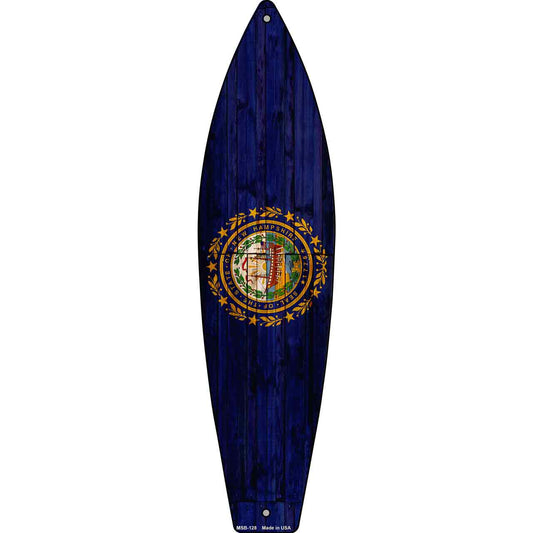 New Hampshire State Flag Novelty Mini Metal Surfboard MSB-128