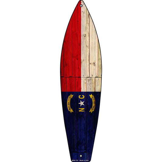 North Carolina State Flag Novelty Mini Metal Surfboard MSB-132