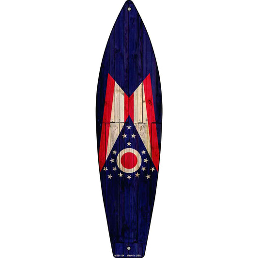 Ohio State Flag Novelty Mini Metal Surfboard MSB-134