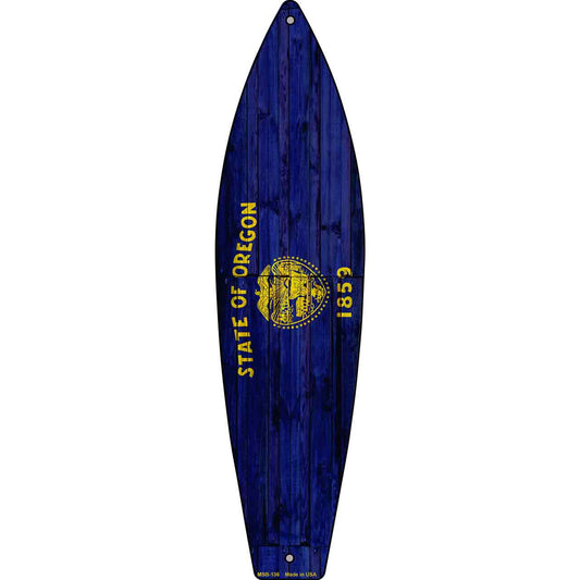 Oregon State Flag Novelty Mini Metal Surfboard MSB-136