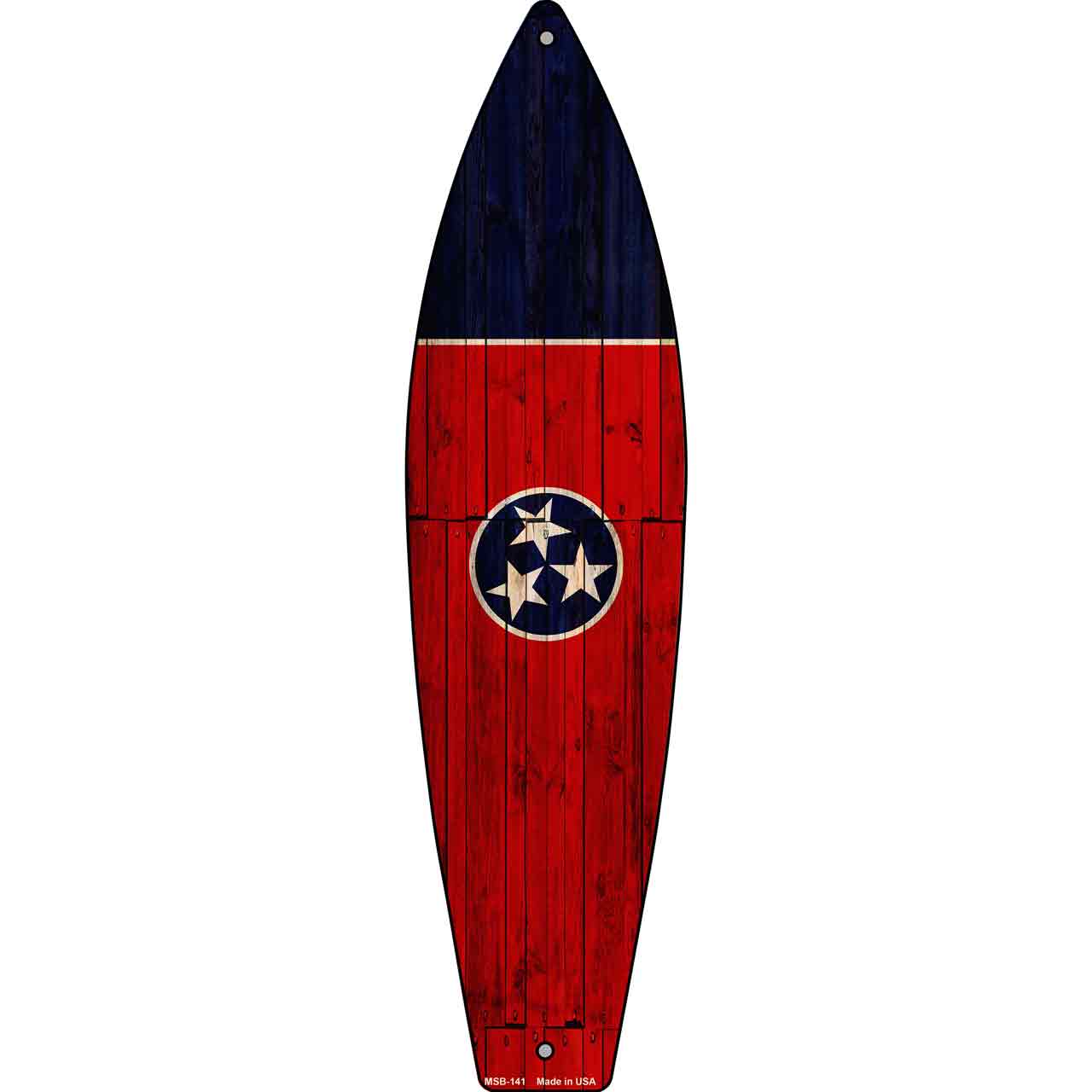 Tennessee State Flag Novelty Mini Metal Surfboard MSB-141