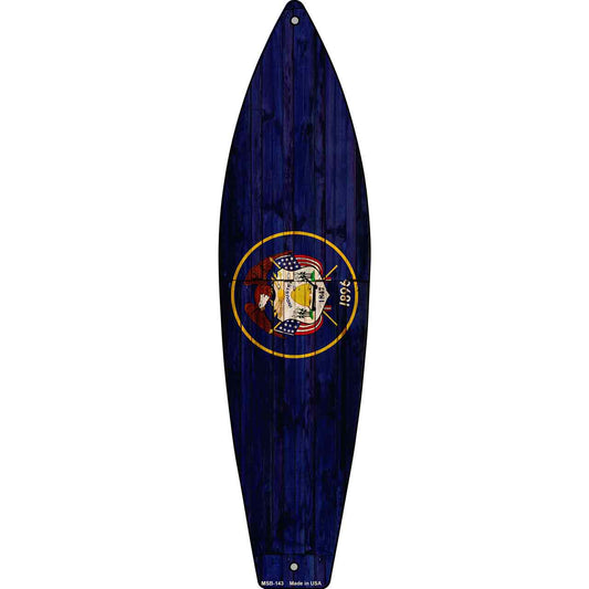 Utah State Flag Novelty Mini Metal Surfboard MSB-143