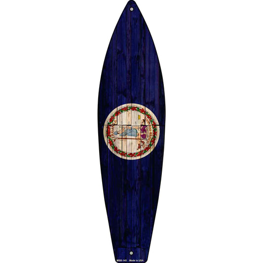 Virginia State Flag Novelty Mini Metal Surfboard MSB-145