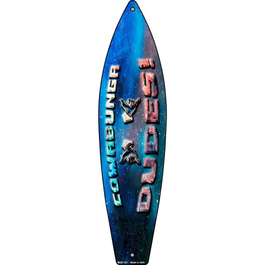 Cowabunga Dudes Novelty Mini Metal Surfboard MSB-181