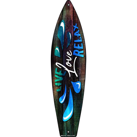 Live Love Relax Novelty Mini Metal Surfboard MSB-193