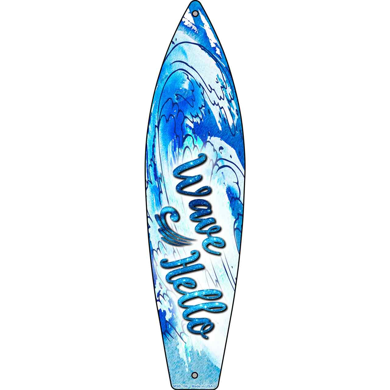 Wave Hello Novelty Mini Metal Surfboard MSB-196