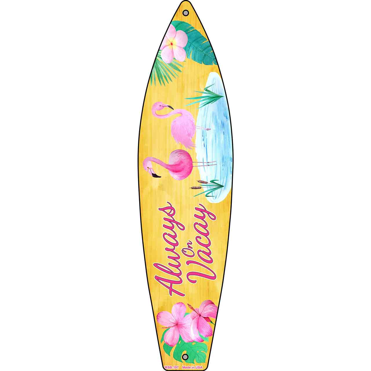 Always on Vacation Novelty Mini Metal Surfboard MSB-197