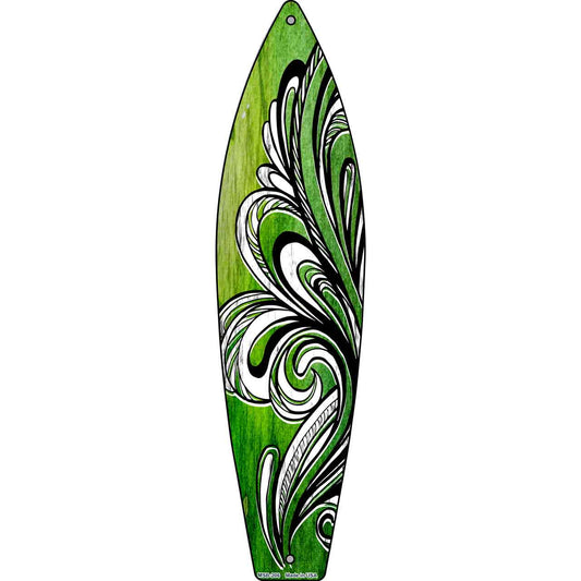 Green Tribal Design Novelty Mini Metal Surfboard MSB-206