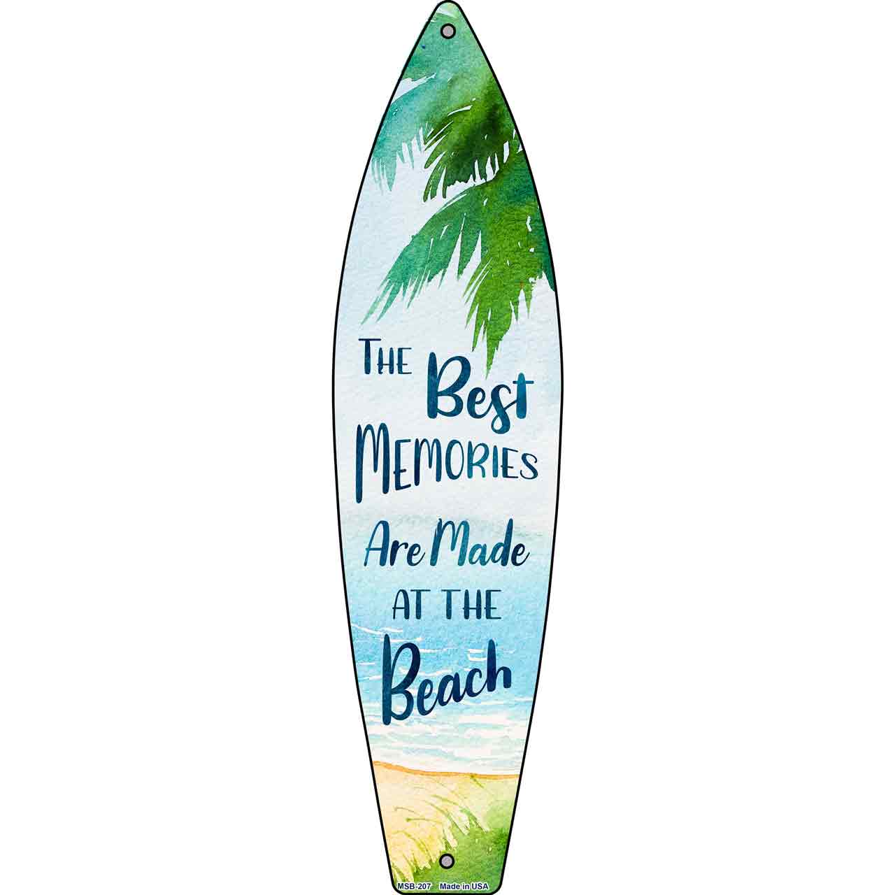 Best Memories at the Beach Novelty Mini Metal Surfboard MSB-207