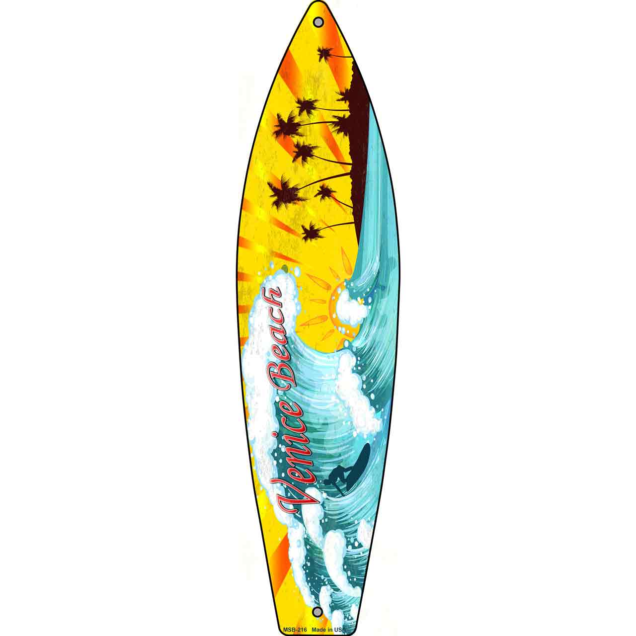 Venice Beach Novelty Mini Metal Surfboard MSB-216