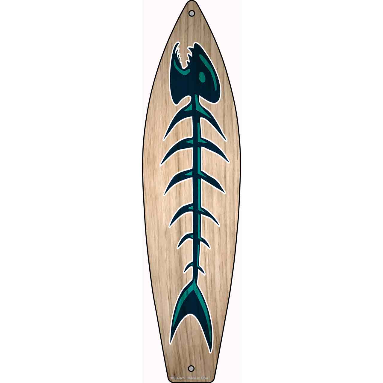 Dead Fish Novelty Mini Metal Surfboard Sign MSB-325