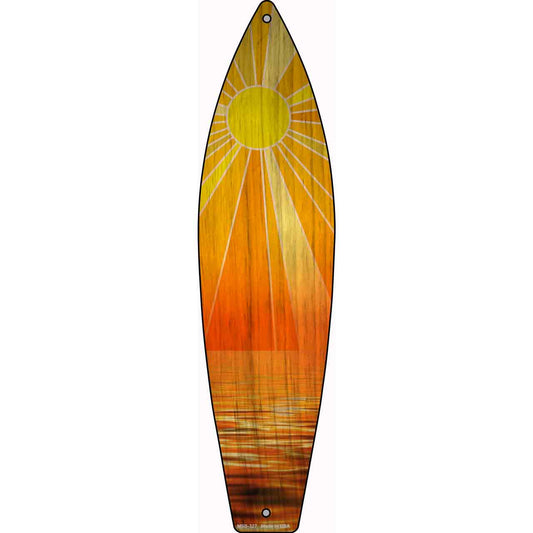 Ocean Sunset Novelty Mini Metal Surfboard Sign MSB-327