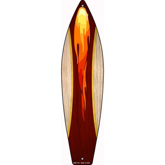 Lava Flame Novelty Mini Metal Surfboard Sign MSB-334